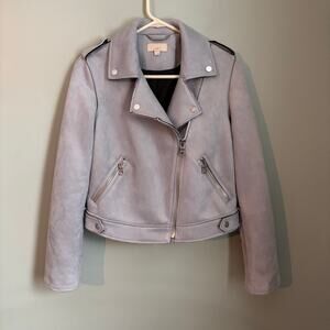 Loft Gray Suede Moto Jacket